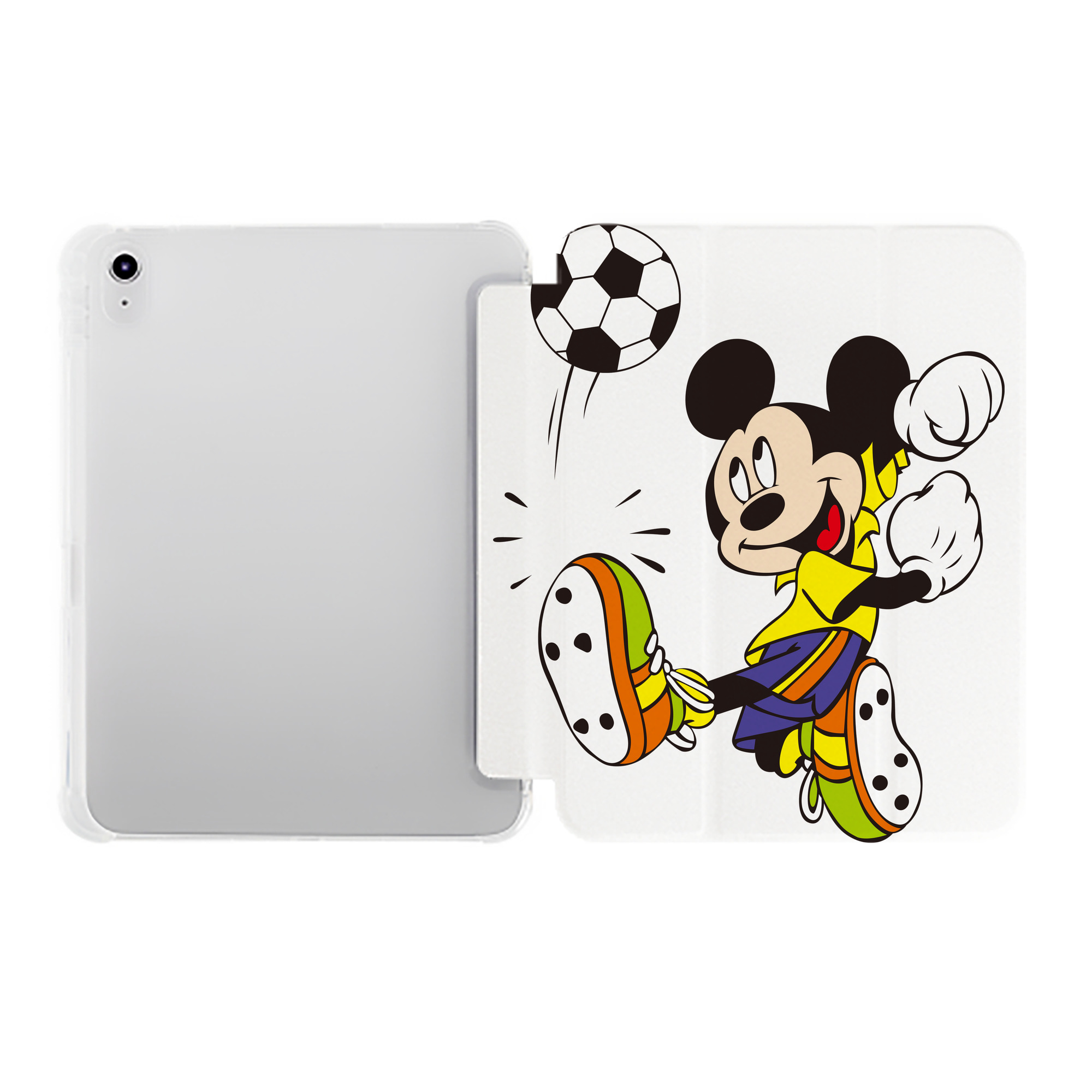 （画像用） ミッキーマウス Mickey Mouse IPad ケース ペン収納付き 三つ折りスタンド PUレザー×シリコン 対応機種9.5/10.5/10.9インチ